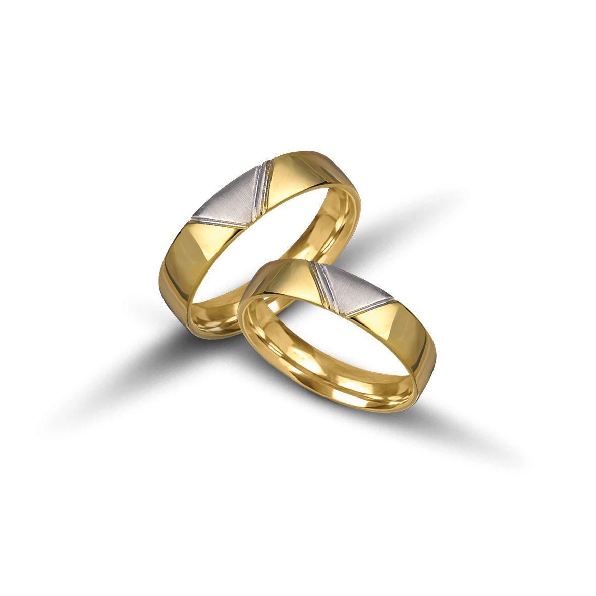 Βέρες γάμου απο λευκόχρυσο & χρυσό, 5mm (code VK2004/50)
